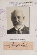 SIR JOSEPH COOK'S DIPLOMATIC PASSPORT as AUSTRALIAN MINISTER for the NAVY, 1918-19, This very important diplomatic passport was the document carried by Cook, while participating in the Imperial War Conference in London in 1918 and in the negotiations that - 10