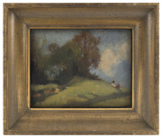 WILLIAM BECKWORTH McINNES (ATTRIBUTED), figure in landscape, oil on board, 26 x 33cm - 2