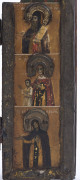 An antique Russian silver triptych icon, 18th century, ​17cm high, 22cm wide - 5