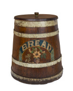 An antique Australian bread bin, hand-painted blackwood and iron, 19th century, ​46cm high, 41cm wide