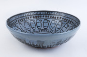 PHYL DUNN large studio pottery bowl, signed "Phyl Dunn, Warrandyte", with exhibition inventory number "18", 12.5cm high, 40.5cm diameter - 2