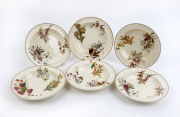 WEDGWOOD "Australian Flora" rare set of 6 porcelain bowls, circa 1880, stamped "Wedgwood, Australian Flora", 24.5cm diameter