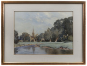 KENNETH BROOKES (English, 1897 - 1921)The River Bend,watercolour,signed lower right,33 x 44.5cm. - 2