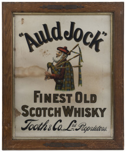 TOOTH & CO. POSTER: "Auld Jock" Finest Old Scotch Whisky poster, circa 1910 in period frame, overall 70 x 58cm.