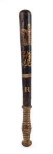 An antique police baton with Queen Victoria cipher, 19th century, ​44cm long