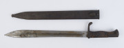 A German WW1 period bayonet in scabbard, ​50.5cm long