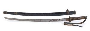 A Japanese katana sword with scabbard, 20th century, 87.5cm long