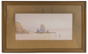 JAMES SWINTON DISTON (1857-1940), seascape, watercolour, signed lower right "Swinton Diston", ​25 x 51cm - 2