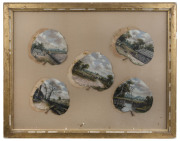 ALFRED WILLIAM EUSTACE (1820-1907), impressive collection of ten hand-painted gum leaves housed in two frames, each leaf approximately 14 x 15cm, frames 51 x 62cm each overall - 2