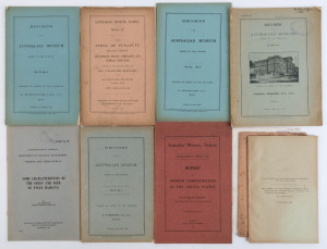 "Records of the Australian Museum" and similar publications, various editions (June 1898, July 1899, January 1902, June 1904, 1913, April 1921) plus several small pamphlets. (10 items).