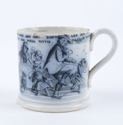 "EMIGRANTS TO AUSTRALIA" Staffordshire transfer porcelain mug, circa 1840, 7cm high, 9.5cm wide - 2