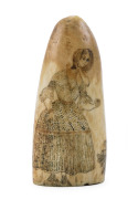 A scrimshaw whale's tooth with palm cockatoo and female portrait on reverse, Queensland origin, ​12 cm high - 2