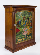 ADVERTISING: IT'S EASY TO DYE WITH DIAMOND DYES embossed tinplate colour lithographic advertisement incorporated into the door of a shop cabinet, 75.5cm high, 58.5cm wide, 24.5cm deep - 2