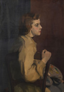 FLORENCE DEARLING (1895-1988) (attributed) Self portrait oil on canvas blackwood frame - 4