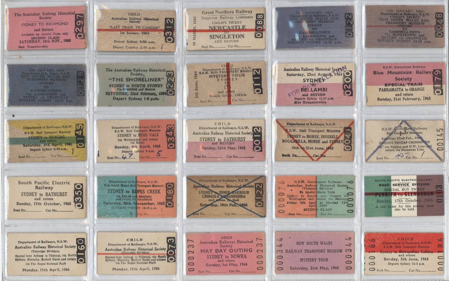 RAILWAY TICKETS - NEW SOUTH WALES: 1960s-80 Edmondson selection