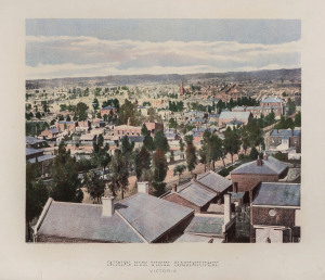 PHILLIP-STEPHAN STUDIO, Bird’s Eye View, Sandhurst, Victoria c1890s colour photo-lithograph, text including title below image reads “Phillip-Stephan Photo Litho & Typographic Process Co. Ld. Sydney, NSW.” 28.5 x 35.5cm.