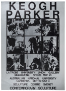 LATROBE UNION GALLERY: A group of 1980s exhibition posters, including "Two Women - Environments and Works : Ann Fogerty Dream Space : Margaret Scott Fragments"; "John Coorbett : Works in Paper"; "Keogh Parker Contemporary Sculpture"; "Costumes & Photograp - 7