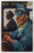 HAROLD EMANUEL FREEDMAN (1915 - 1999), MEN OF SERVICE (The Driver), colour lithographic poster, circa 1947, Poster No.247 for Victorian Railways, printed by F.W. Niven. Linen backed, 101 x 63cm.