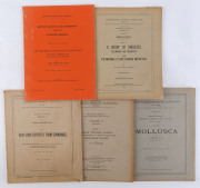 Australian Antarctic Expedition 1911-14 Scientific Report "Mollusca" by C. Hedley, F.L.S. [1916]; "Sea-Floor Deposits from Soundings. [1922] and "Geology : A Group of Gneisses...from The Moraines at Cape Denison, Antarctica" by C.E. Tilley [1940]; B.A.N.Z