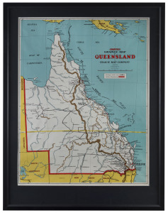 CRAIGIE'S GRAPHIC MAP OF QUEENSLAND, by Craigie Map Company, Sydney, circa 1960, framed & glazed, overall 107 x 90cm.