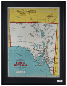 CRAIGIE'S GRAPHIC MAP OF SOUTH AUSTRALIA, by Craigie Map Company, Sydney, circa 1960, framed & glazed, overall 107 x 90cm.