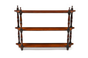 A Colonial Australian cedar three tier wall shelf, 19th century, 59cm high, 81cm wide, 16cm deep