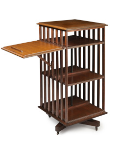 An Australian blackwood revolving bookstand with dropside shelf, late 19th century, 98cm high, 54cm wide, 50cm deep