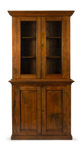 An Australian kauri pine bookcase, circa 1890s, 230cm high, 117cm wide, 40cm deep