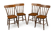 A set of four kangaroo pressed back dining chairs, early 20th century