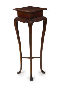 An Australian blackwood pedestal with cabriole legs, early 20th century, 108cm high, 36cm wide, 36cm deep