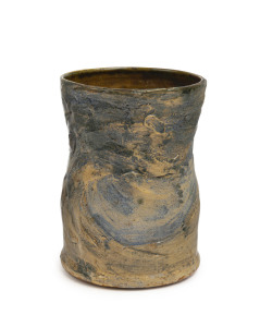 MERRIC BOYD pottery vase with windswept tree decoration, incised "Merric Boyd, 1945", 14cm high10cm wide