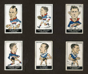 1933 Carreras (Standard Cigarettes) "Football Series" (Bob Mirams Caricatures), part set [54/72]. Mainly G/VG.