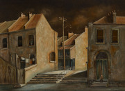 BERT LIMPENS, Paddington steps, oil on board, signed lower right, c.1975, 56 x 78cm.