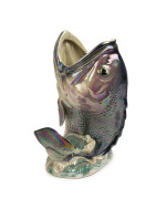 WEMBLEY WARE rising fish vase, incised "Wembley Ware", 26cm high