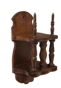 GEORGE TURVEY wall shelf, carved and turned blackwood, Chewton, Victoria, early 20th century, ​36cm high