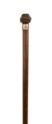 A sailor's walking stick with Turkman's knot rope handle, rose gold plated collar engraved "MURTLE" and timber shaft, 19th century, missing ferrule. ​83cm high