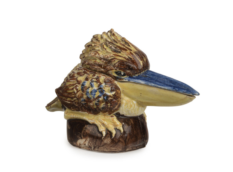 NEWTONE rare pottery kookaburra pipe holder, 11cm high, 15cm wide