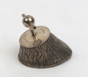 "NIPPER, 1902" English sterling silver paper weight by HARDY BROTHERS, 10cm high