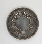 "THE ROYAL AGRICULTURAL AND HORTICULTURAL SOCIETY OF SOUTH AUSTRALIA" silver medal (70mm) by J.S.& A.B. Wyon, inscribed around edge "Awarded To J. Fewings For Land Grading Machine, 1904", 142 grams - 2