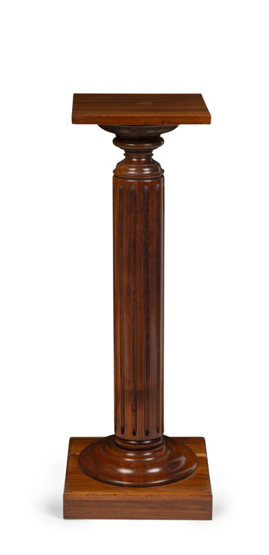 A fluted pedestal, Tasmanian blackwood, late 19th century, ​98cm high, 31cm wide, 31cm deep