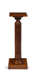 A fluted pedestal, Tasmanian blackwood, late 19th century, 98cm high, 31cm wide, 31cm deep