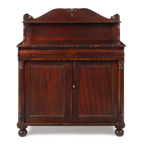 An early Colonial chiffonier, Australian cedar, circa 1835, design taken from J.C. Loudon "An Encyclopaedia of Cottage, Farm, and Villa Architecture and Furniture" [1833], see "Early Colonial Furniture In New South Wales and Van Diemen's Land" by Clifford