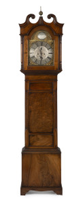 A rare Colonial long case grandfather clock, Australian cedar case, New South Wales origin, circa 1825, English twin weight movement, 228cm high, 56cm wide, 27cm deep