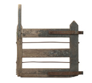 Newmarket Sale yards (Melbourne), sheep drafting gate, painted hardwood and iron, 19th century, 111cm high, 101cm wide