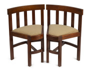 A seven piece Australian Arts & Crafts circular dining setting, solid blackwood, circa 1920s, 73cm high, 122cm diameter - 2