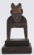 Two African weaving pulleys, carved wood, Baule tribe, Ivory Coast, on later wooden plinths, 18cm and 23cm high overall - 3
