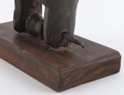 Two African weaving pulleys, carved wood, Baule tribe, Ivory Coast, on later wooden plinths, 18cm and 23cm high overall - 12