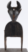 Two African weaving pulleys, carved wood, Baule tribe, Ivory Coast, on later wooden plinths (both loose), 14cm high overall - 9