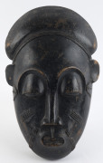 An African face mask, carved wood with patinated finish, Baule tribe, Ivory Coast, ​28cm high - 2