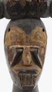 A double sided bust, carved wood and wicker with earth pigment, Ekoi tribe, Nigeria/Cameroon, on later wooden base, ​33cm high overall - 6